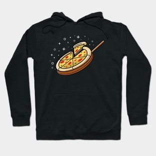 Pizza in wooden pan with sparkling stars Hoodie